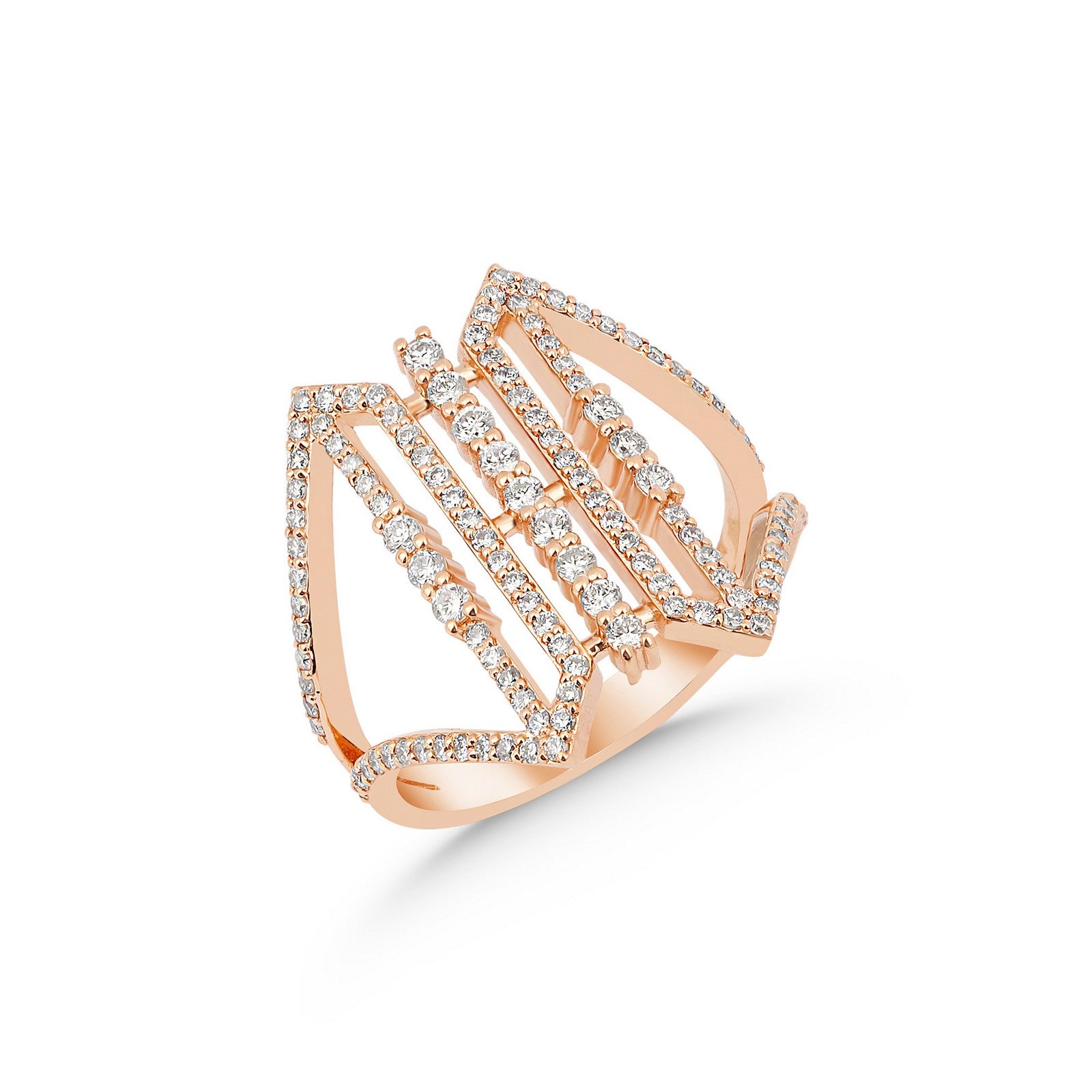 Roségold-Ring mit Diamanten - YZ0002780