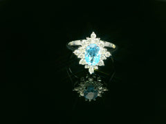 Bague élégante pour femme en or 18 carats avec diamants et topaze – idéale comme cadeau – YZ0003263 