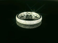 Bague élégante pour femme en or blanc 18 carats – sertie de 125 diamants scintillants – YZ0003348 