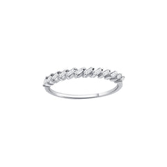 Bague demi-éternité en or blanc 18 carats 750 avec diamants - YZ0005016 