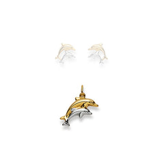 Anhänger Delphin Bicolor Gelbgold-Weissgold 750 Gold - 1556.07778/0003