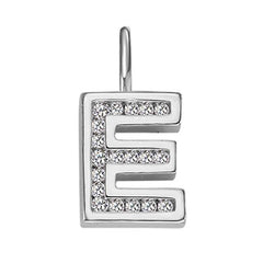Anhänger Silber 925 weiss Buchstabe E poliert rhodiniert  - 6256.08989/0500