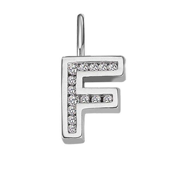 Anhänger Silber 925 weiss Buchstabe F poliert rhodiniert  - 6256.08989/0600