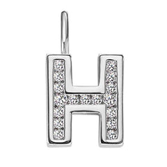 Anhänger Silber 925 weiss Buchstabe H poliert rhodiniert - 6256.08989/0800