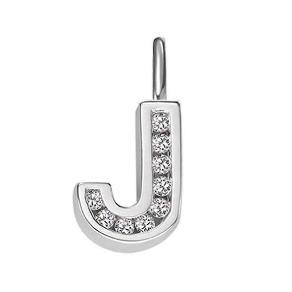 Anhänger Silber 925 weiss Buchstabe J poliert rhodiniert  - 6256.08989/1000