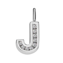 Anhänger Silber 925 weiss Buchstabe J poliert rhodiniert  - 6256.08989/1000
