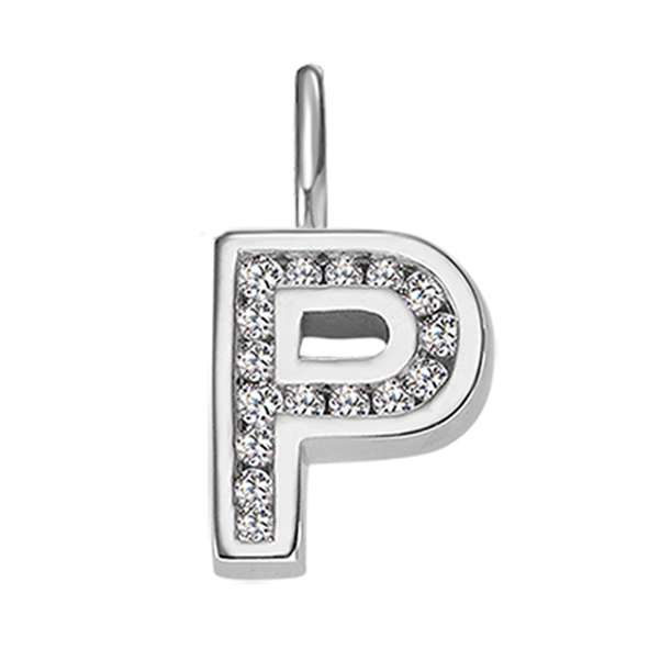 Anhänger Silber 925 weiss Buchstabe P poliert rhodiniert - 6256.08989/1600