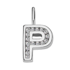 Anhänger Silber 925 weiss Buchstabe P poliert rhodiniert - 6256.08989/1600