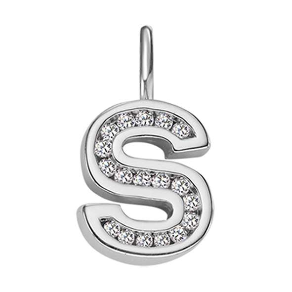 Anhänger Silber 925 weiss Buchstabe S poliert rhodiniert  - 6256.08989/1900