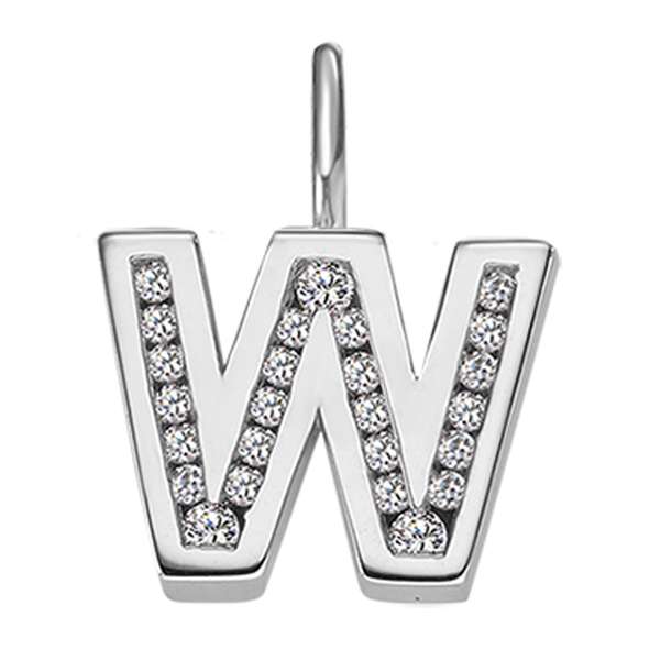 Anhänger Silber 925 weiss Buchstabe W poliert rhodiniert - 6256.08989/2300