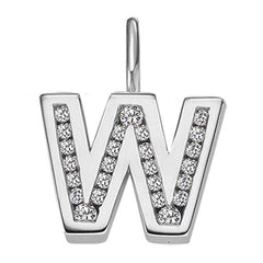 Anhänger Silber 925 weiss Buchstabe W poliert rhodiniert - 6256.08989/2300