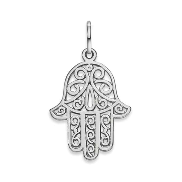 Anhänger Silber 925 weiss Fatima Hand poliert rhodiniert 20 mm - 6256.08986/0001