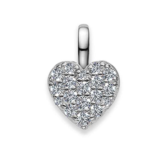 Anhänger Silber 925 weiss Herz poliert rhodiniert mit Zirkonia - 6256.08981/0001