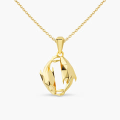 Anhänger Sternzeichen Fische Gelbgold 585 Gold - 58-00241