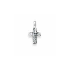 Kreuz Anhänger 925 Silber Rhodiniert Matt/Poliert 10x8 mm - 6258.03170/0001
