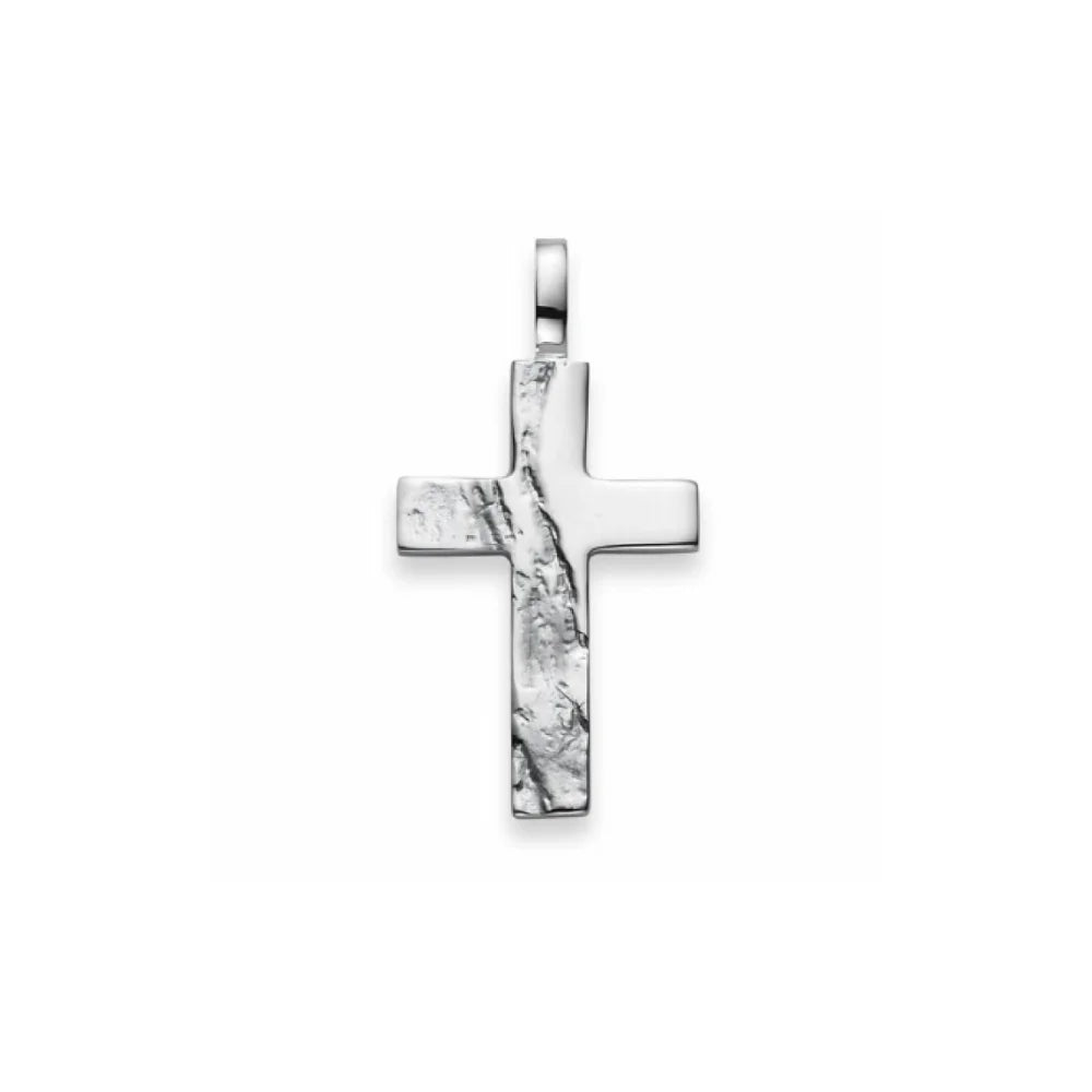 Kreuz Anhänger 925 Silber Matt/Poliert Rhodiniert 24x16 mm - 6258.03288/0001