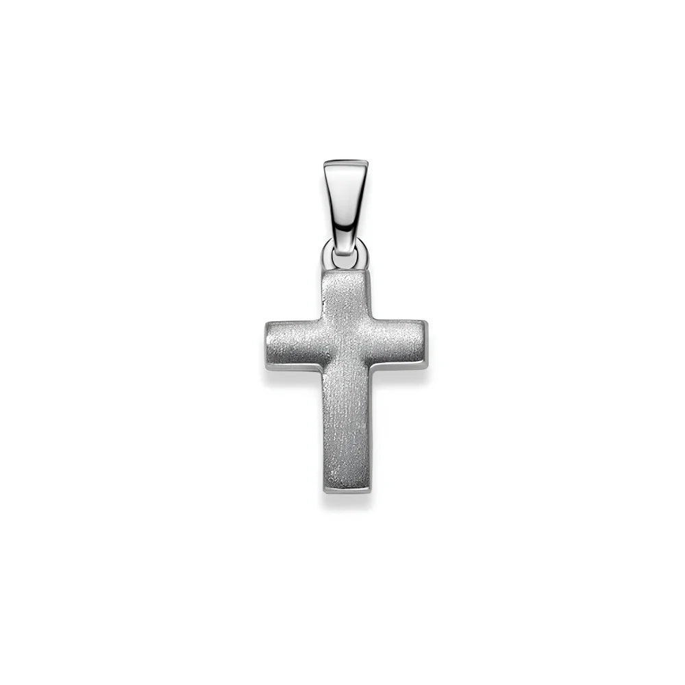 Kreuz Anhänger 925 Silber Matt Rhodiniert 13x10 mm - 6258.03600/0001