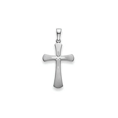 Kreuz Anhänger 925 Silber Matt/Poliert Rhodiniert 24x16 mm - 6258.03315/0001