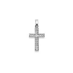 Kreuz Anhänger 925 Silber Poliert Rhodiniert 19x13 mm - 6258.03501/0001