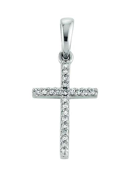 Anhänger Weissgold 750/18K Kreuz Diamant - 1258.03522/0002
