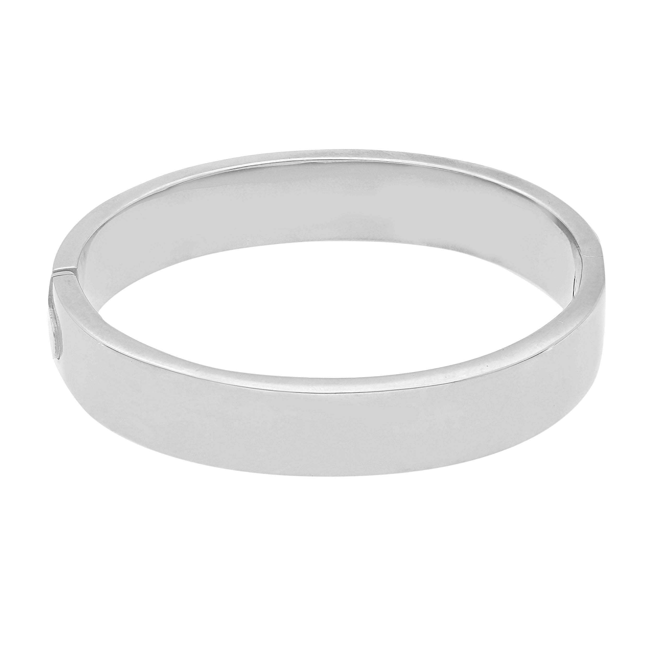 Armreif aus 18 Karat Weissgold mit ovalem Profil 12 x 4 mm - 162627