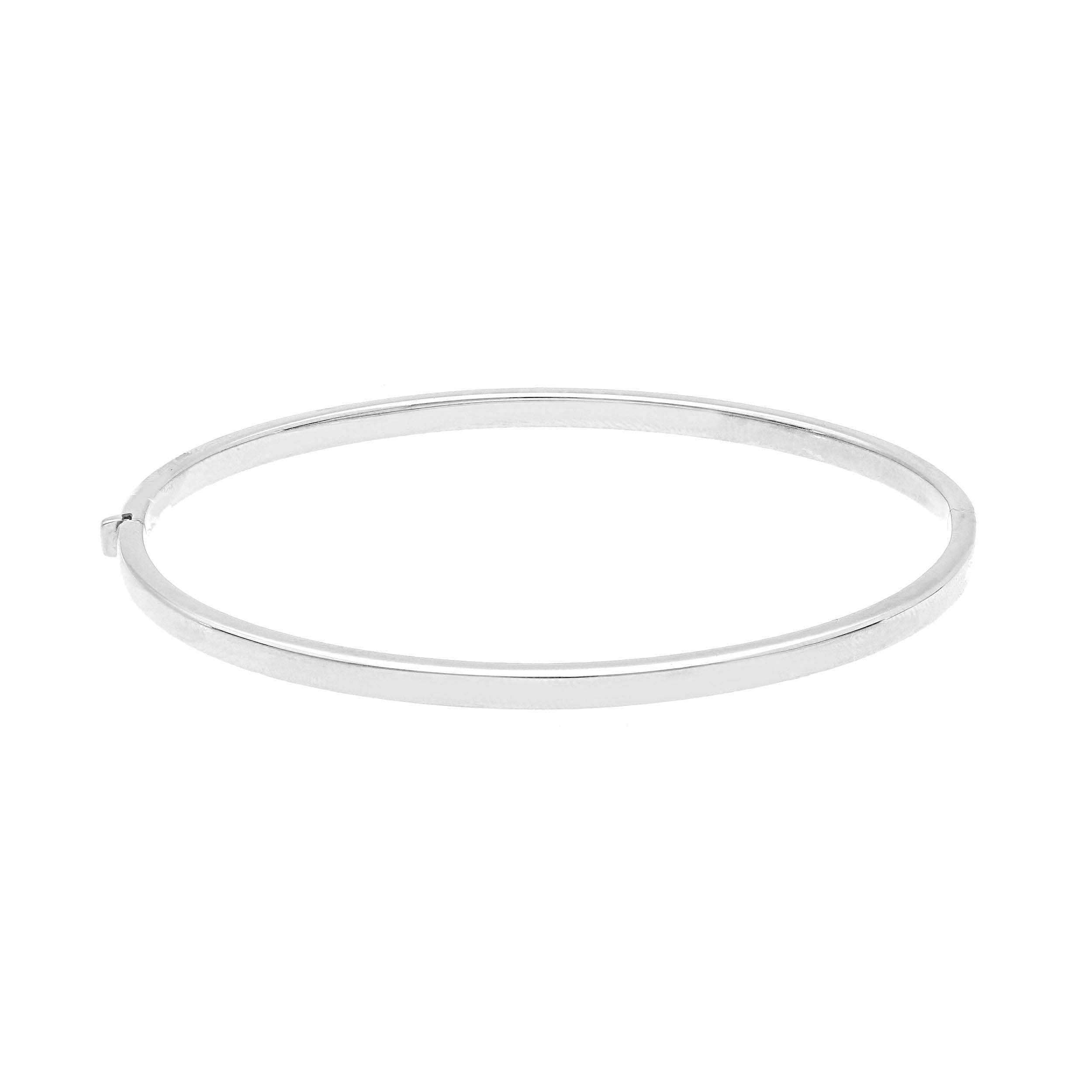 Armreif aus 18 Karat Weissgold mit ovalem Profil 3 x 2 mm - 167179