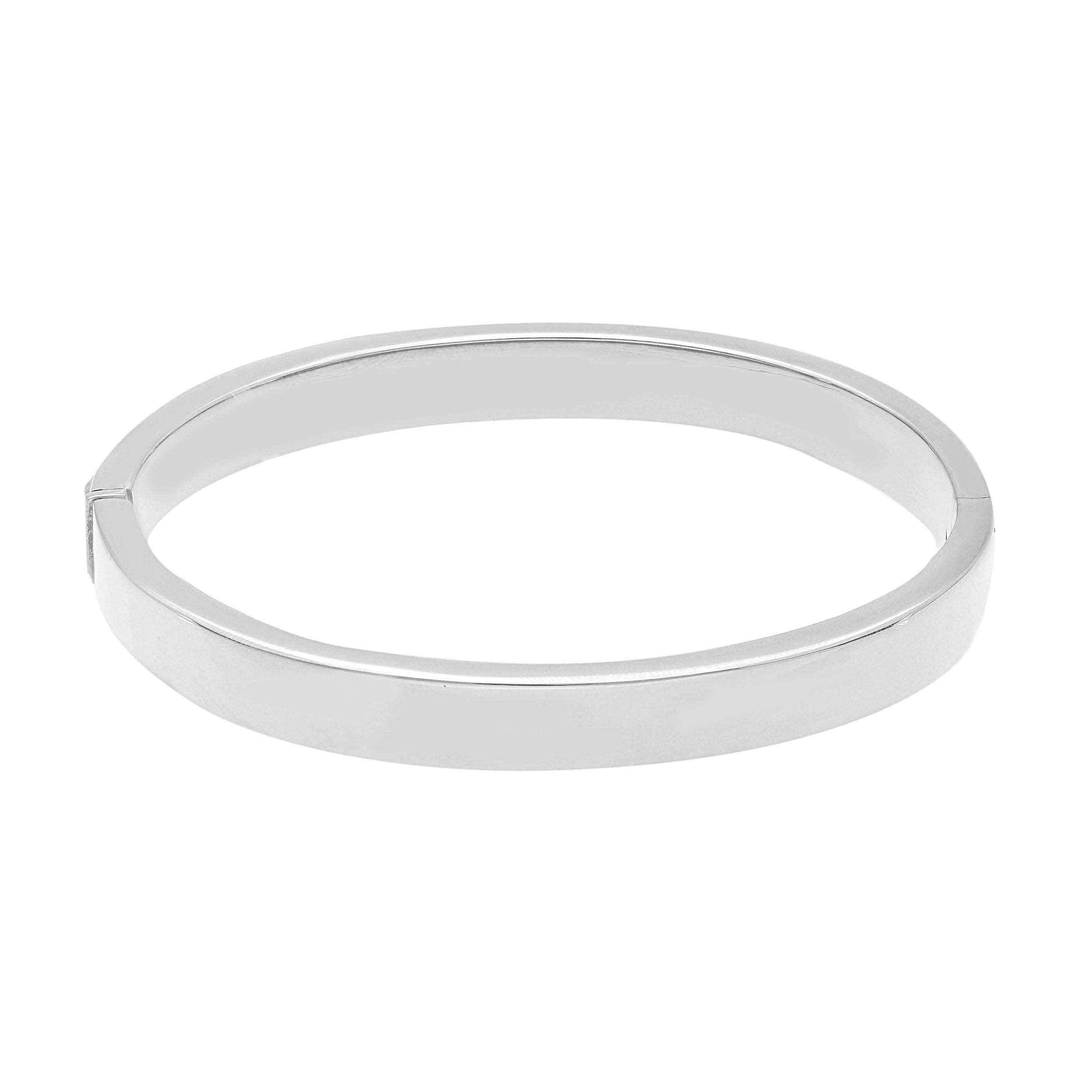 Armreif aus 18 Karat Weissgold mit ovalem Profil 8 x 3 mm - 162619
