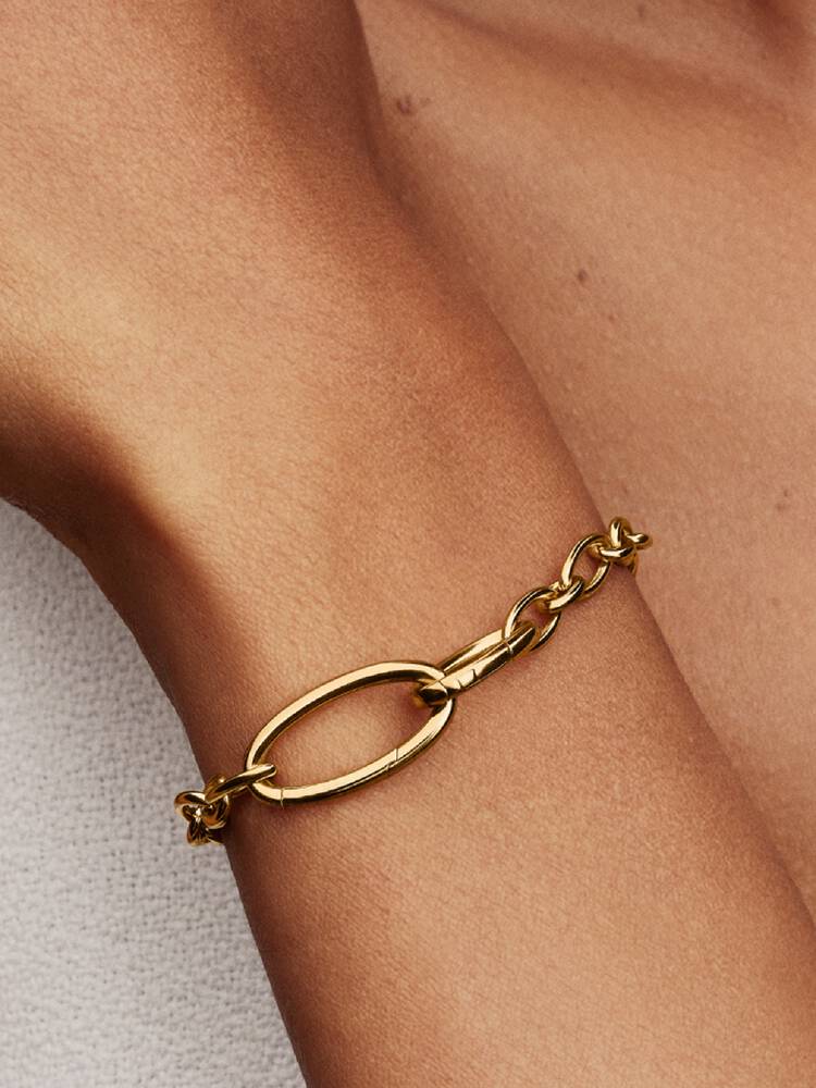 Aufklappbare Ovale Gliederketten-Armband Vergoldet - 564678C00