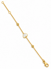Baby Kinder Gelbgold Armband mit Perlmutt-Herz