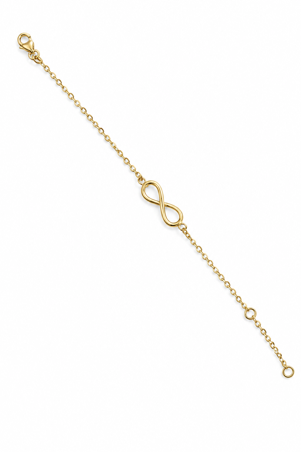 Baby Kinder Gelbgold Armband mit Unendlichkeitszeichen 