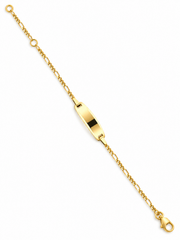 Baby Kinder Gelbgold ID-Armband &amp; Gratis Gravur