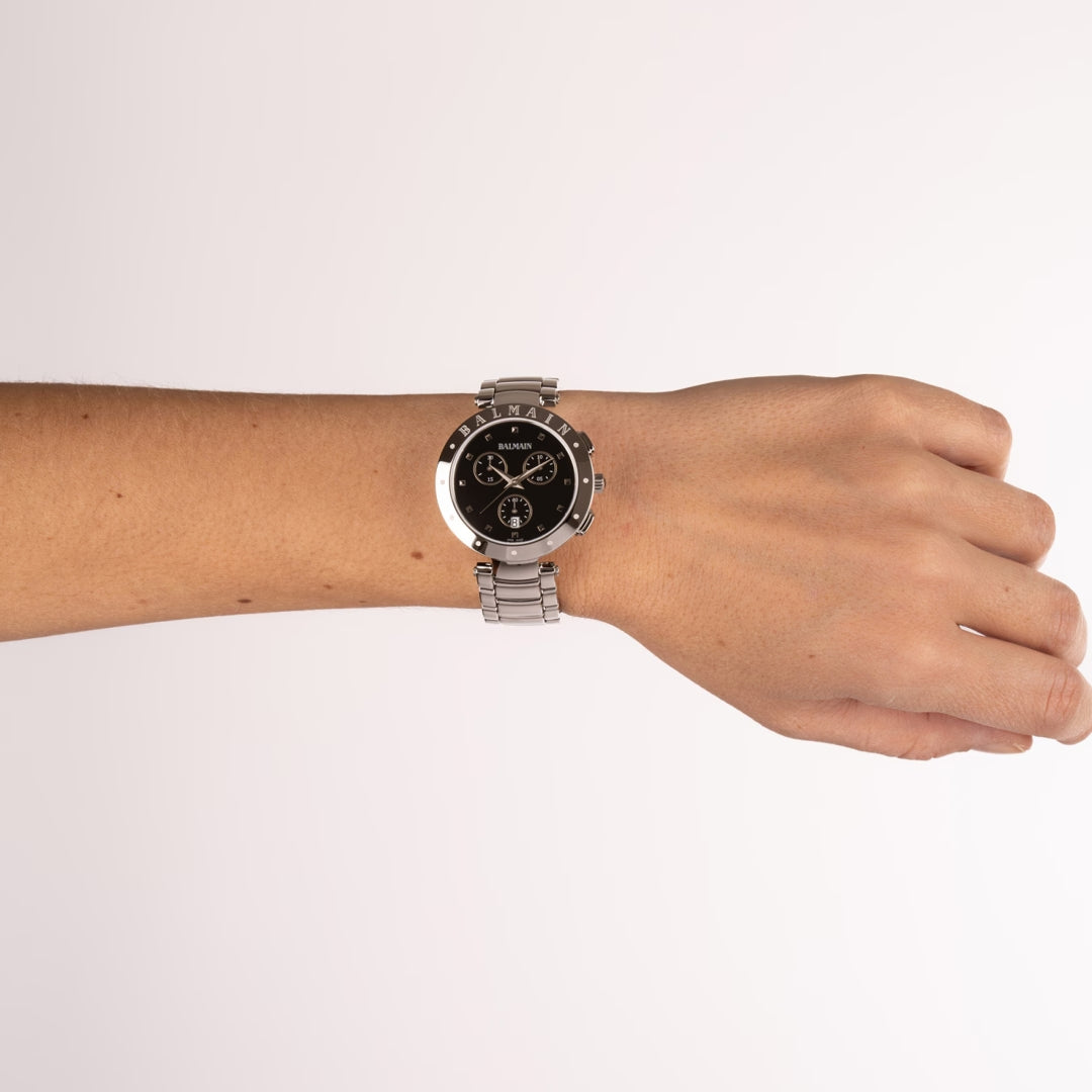 Balmain Balmainia Bijou Chronograph 36mm Schwarz Silber – B6251.33.66 