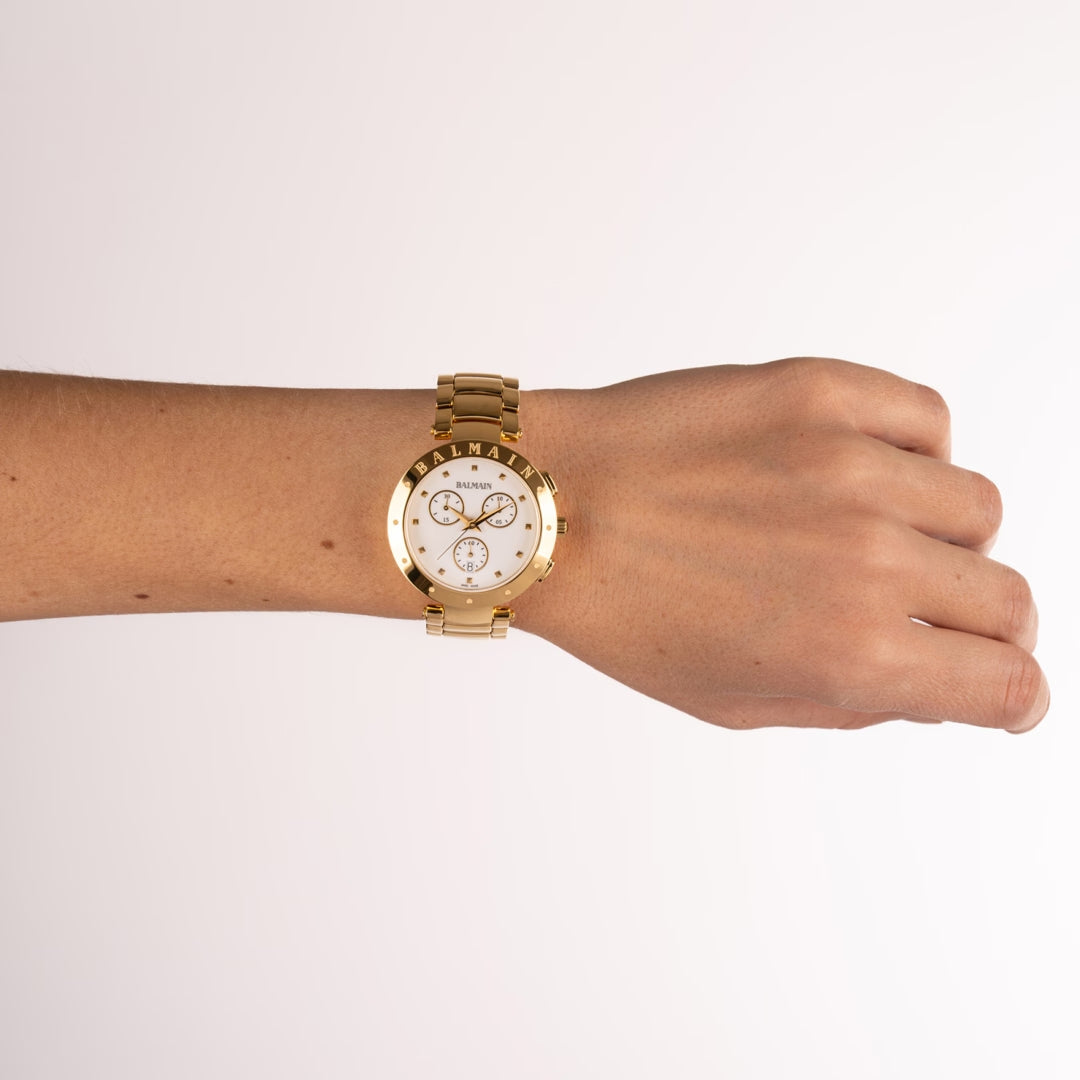 Balmain Balmainia Bijou Chronograph 36mm Weiss Gold – B6250.33.26