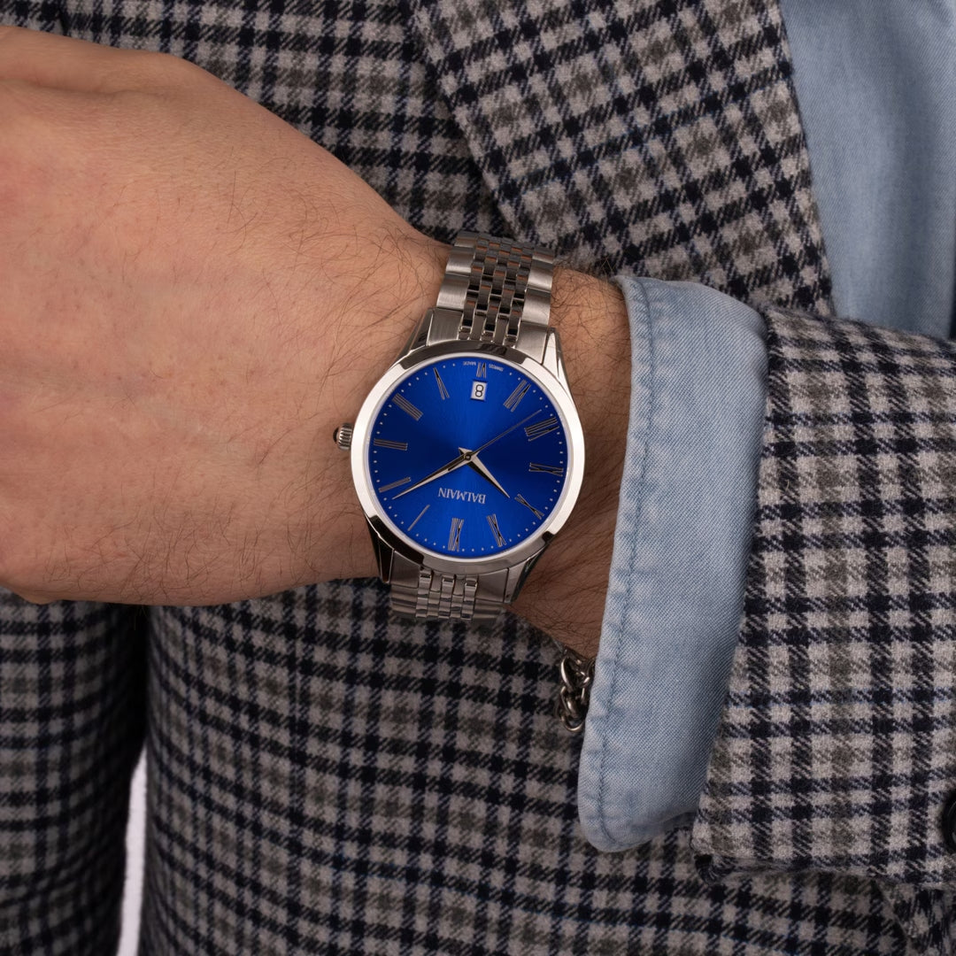 Balmain Classic R Gent 41 mm Herrenuhr Blau Silber - B4101.31.90