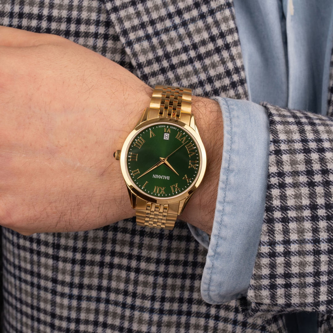 Balmain Classic R Gent 41 mm Herrenuhr Grün Gold - B4100.31.72