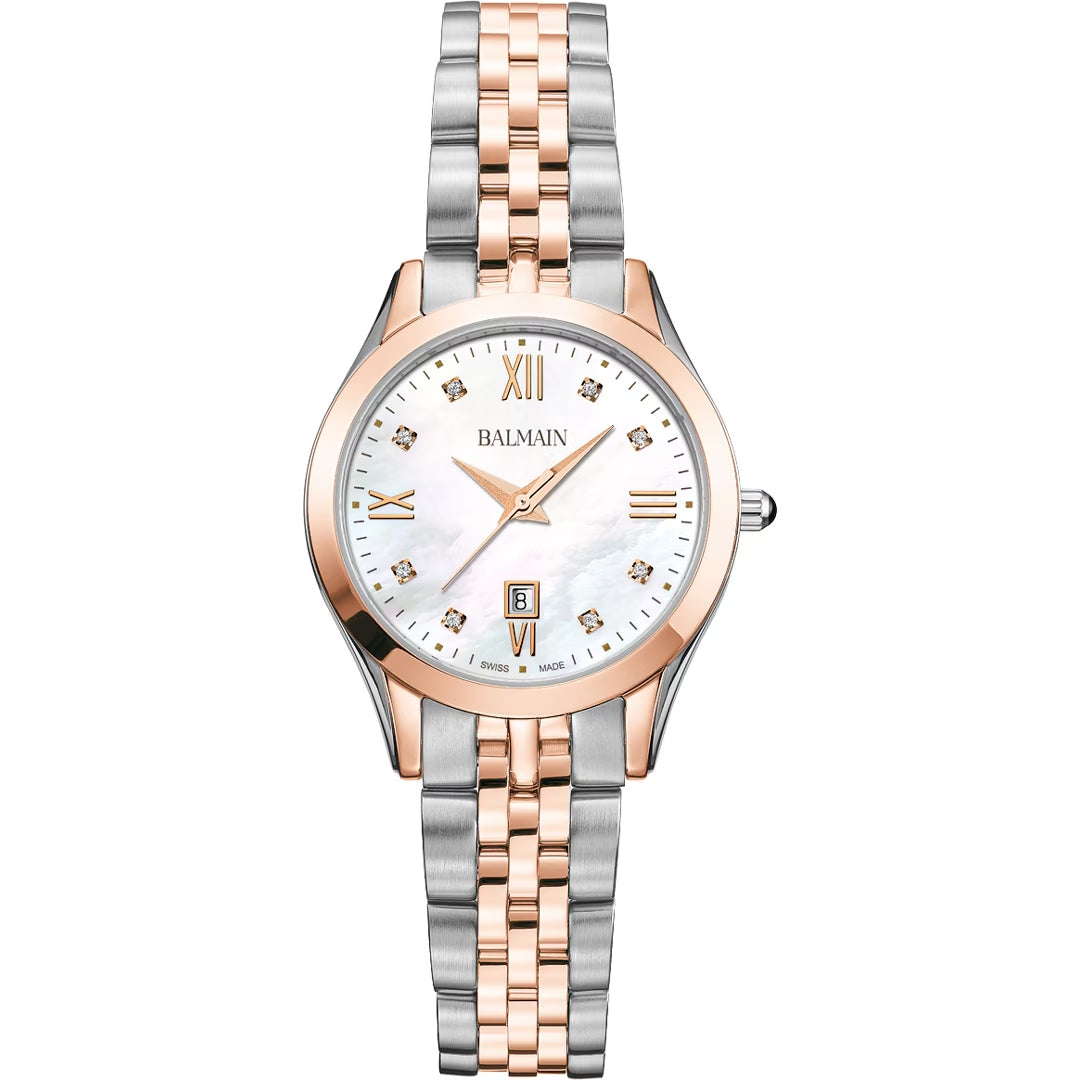 Balmain Classic R Lady 30mm Perlmutt Bicolor Diamanten – B4118.31.85