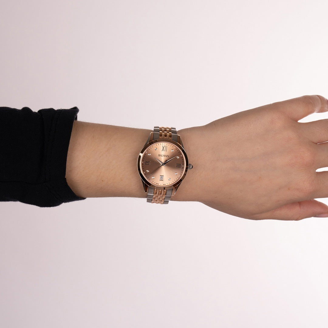 Balmain Classic R Lady 34mm Rosé Bicolor Diamanten – B4318.31.45