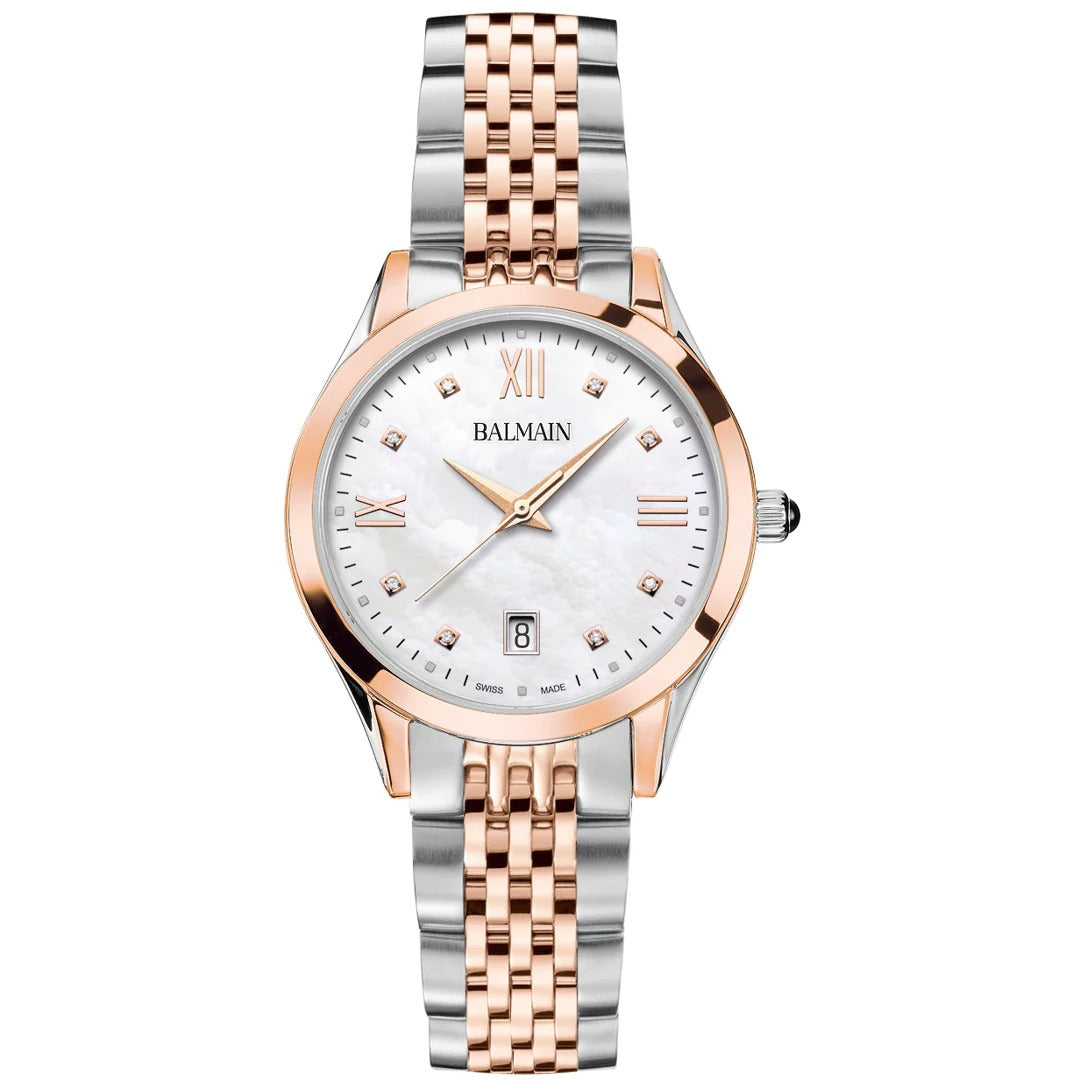 Balmain Classic R Lady Diamonds 34mm Perlmutt Silber – B4318.31.82