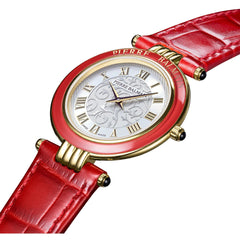 Balmain Haute Elegance Vintage 30mm Silber Rot Leder – B8134.42.12