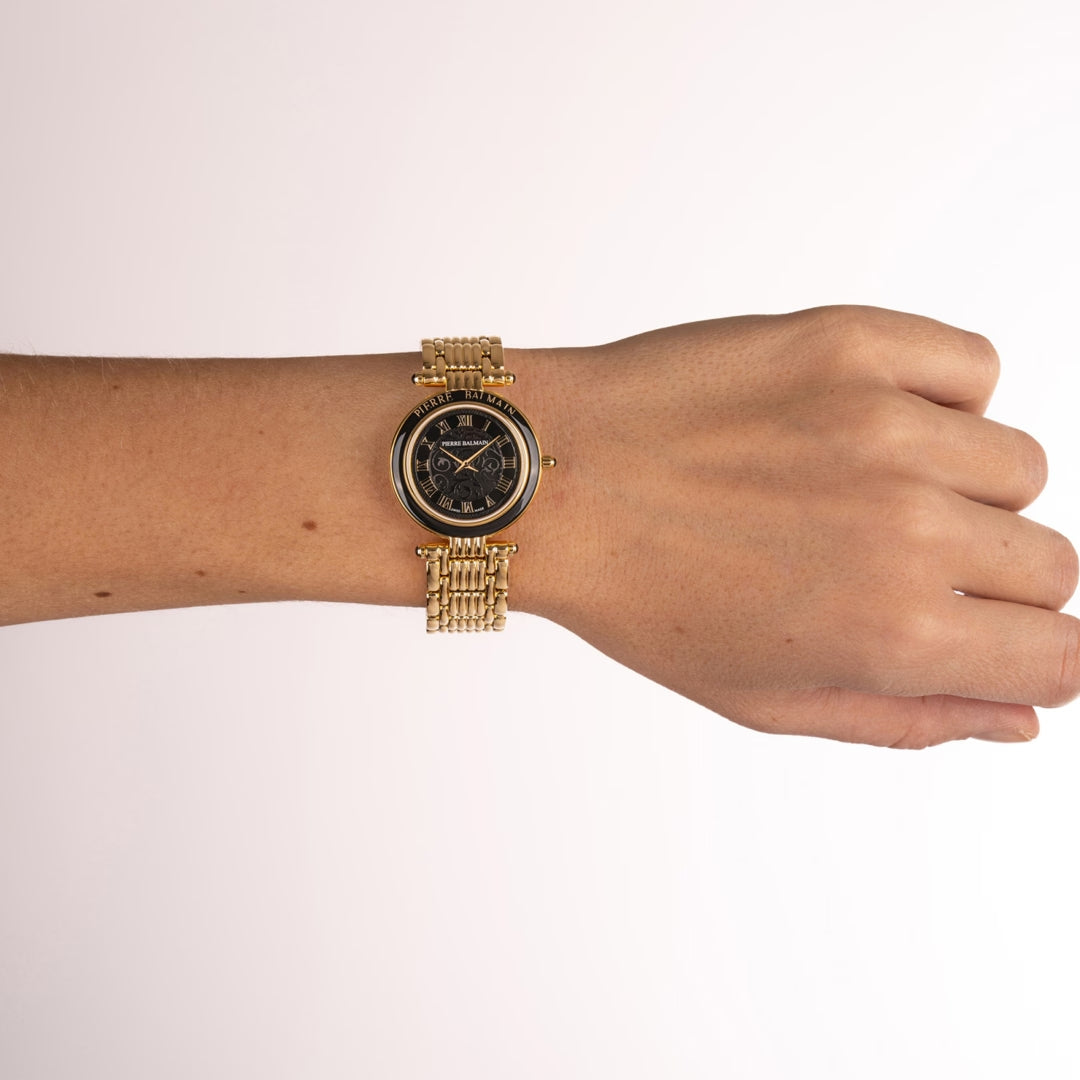 Balmain Haute Elegance Vintage Schwarz Gold 30mm – B8137.33.62