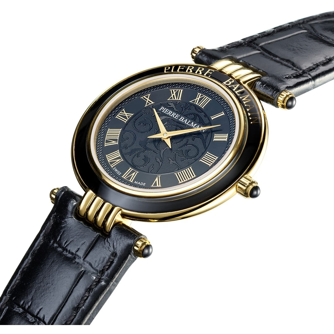 Balmain Haute Elegance Vintage Schwarz Leder 30mm – B8137.32.12