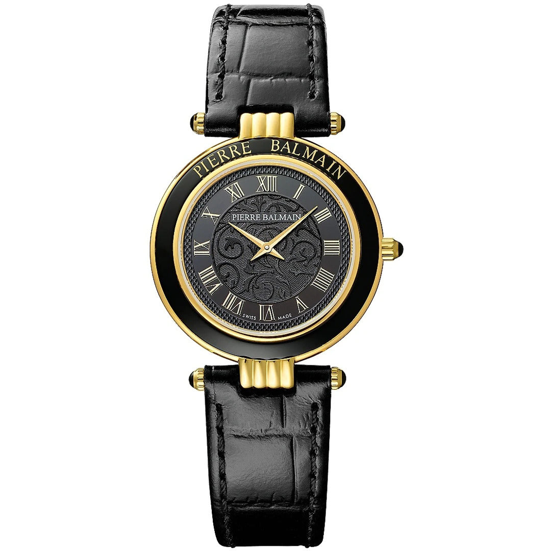 Balmain Haute Elegance Vintage Schwarz Leder 30mm – B8137.32.12
