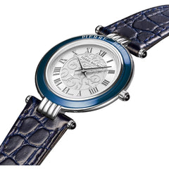 Balmain Haute Elegance Vintage Silber Blau Leder 30mm – B8131.25.12