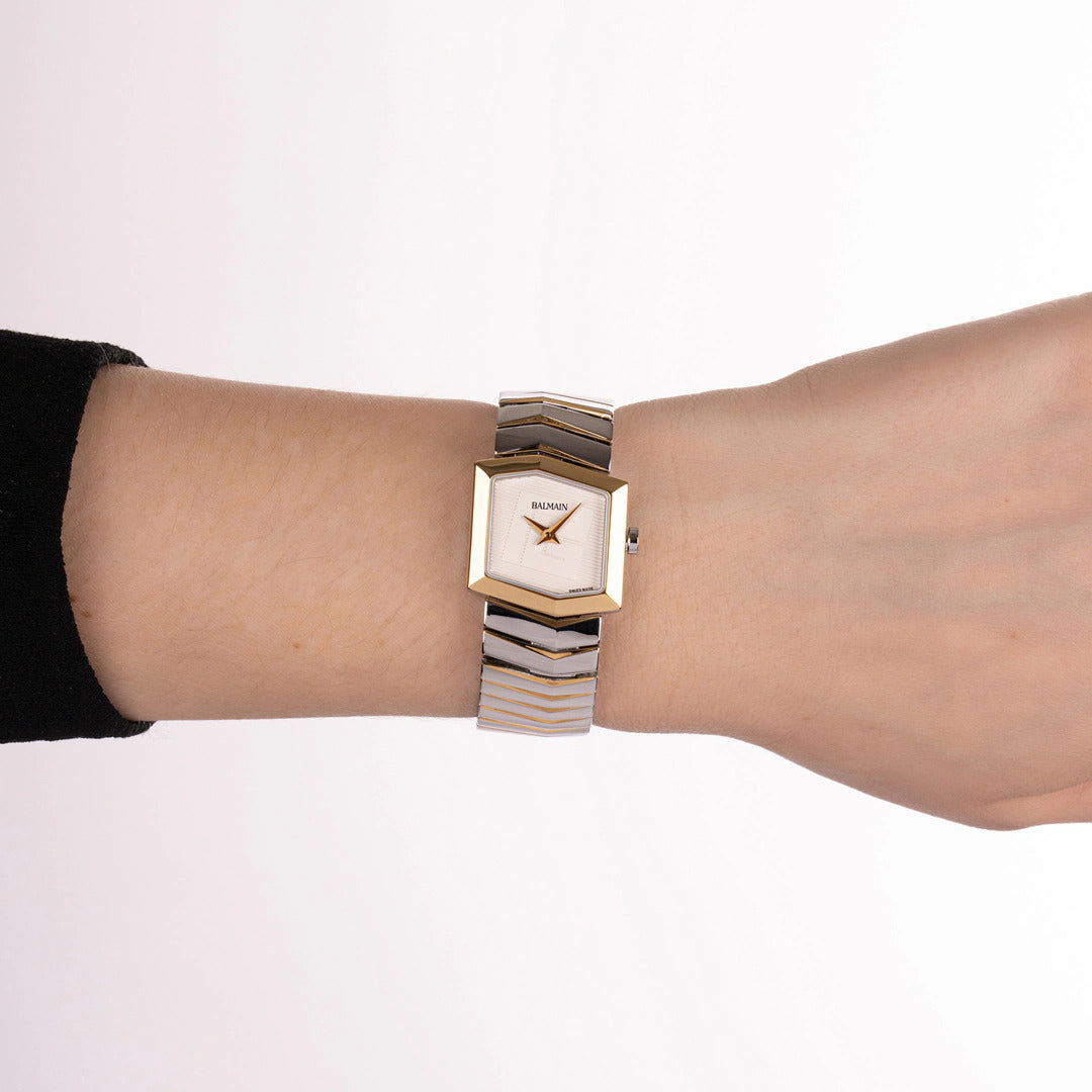 Balmain Taffetas Damenuhr Bicolor Eckig 23mm – B4652.39.28