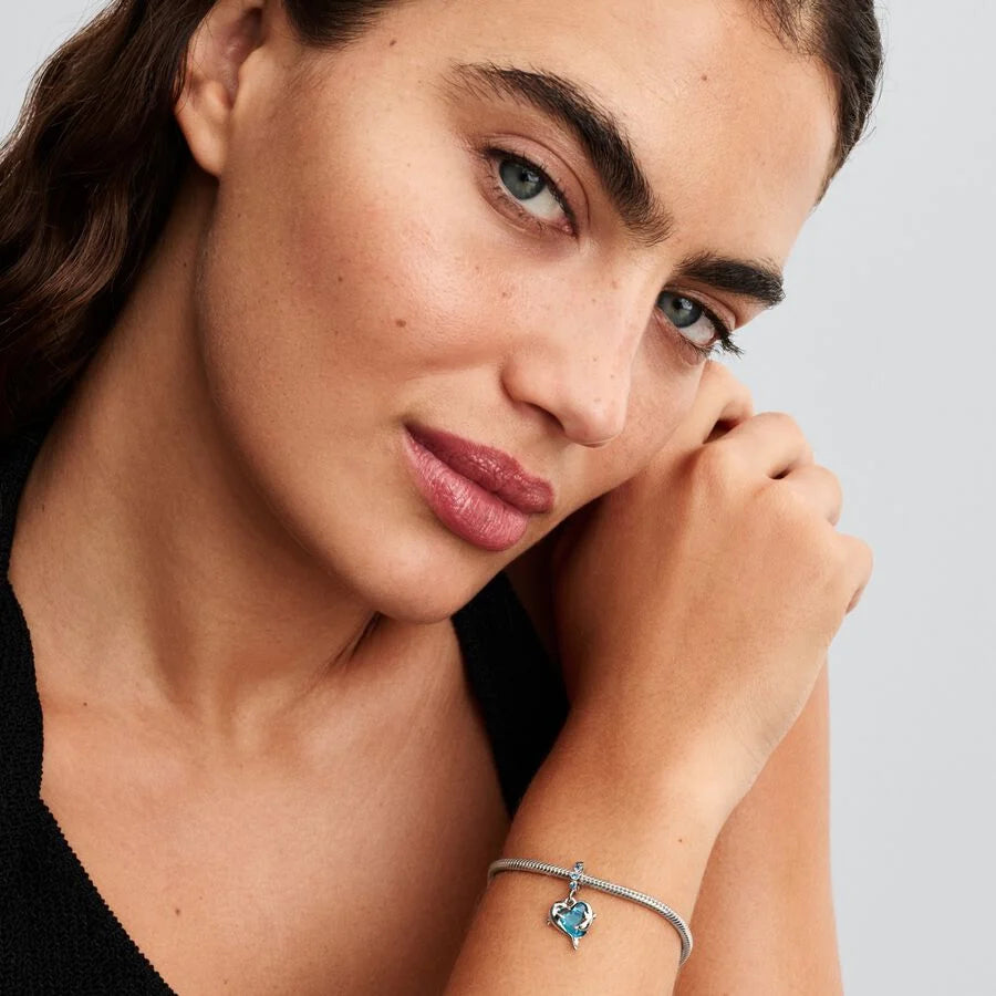 Blauer Murano-Glas Delfine Charm-Anhänger - 793924C01