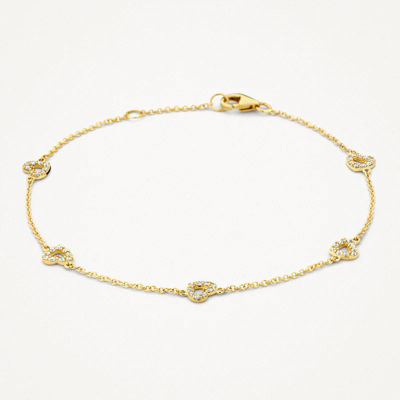 Blush Armband aus 14 Karat Gold mit Herz und Pavé-Zirkonia - 2211YZI