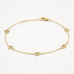 Blush Armband aus 14 Karat Gold mit Herz und Pavé-Zirkonia - 2211YZI