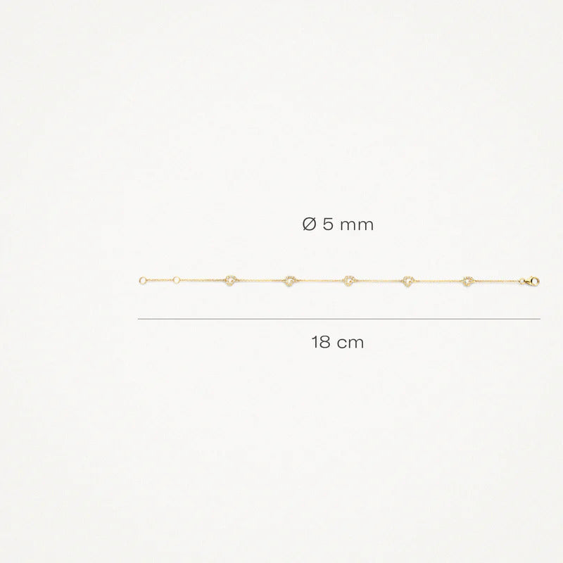 Blush Armband aus 14 Karat Gold mit Herz und Pavé-Zirkonia - 2211YZI