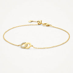 Blush Armband aus 14 Karat Gold mit verschlungenen Ringen und Pavé-Zirkonia - 2223YZI