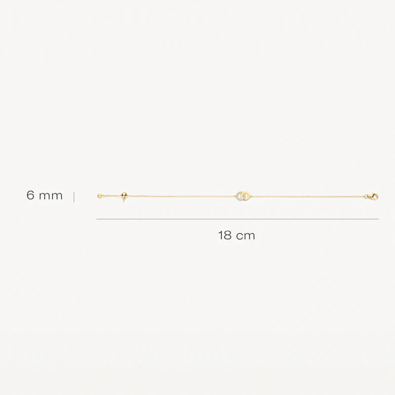Blush Armband aus 14 Karat Gold mit verschlungenen Ringen und Pavé-Zirkonia - 2223YZI